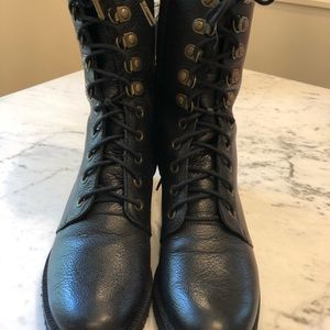 diane von furstenberg in charge combat boots